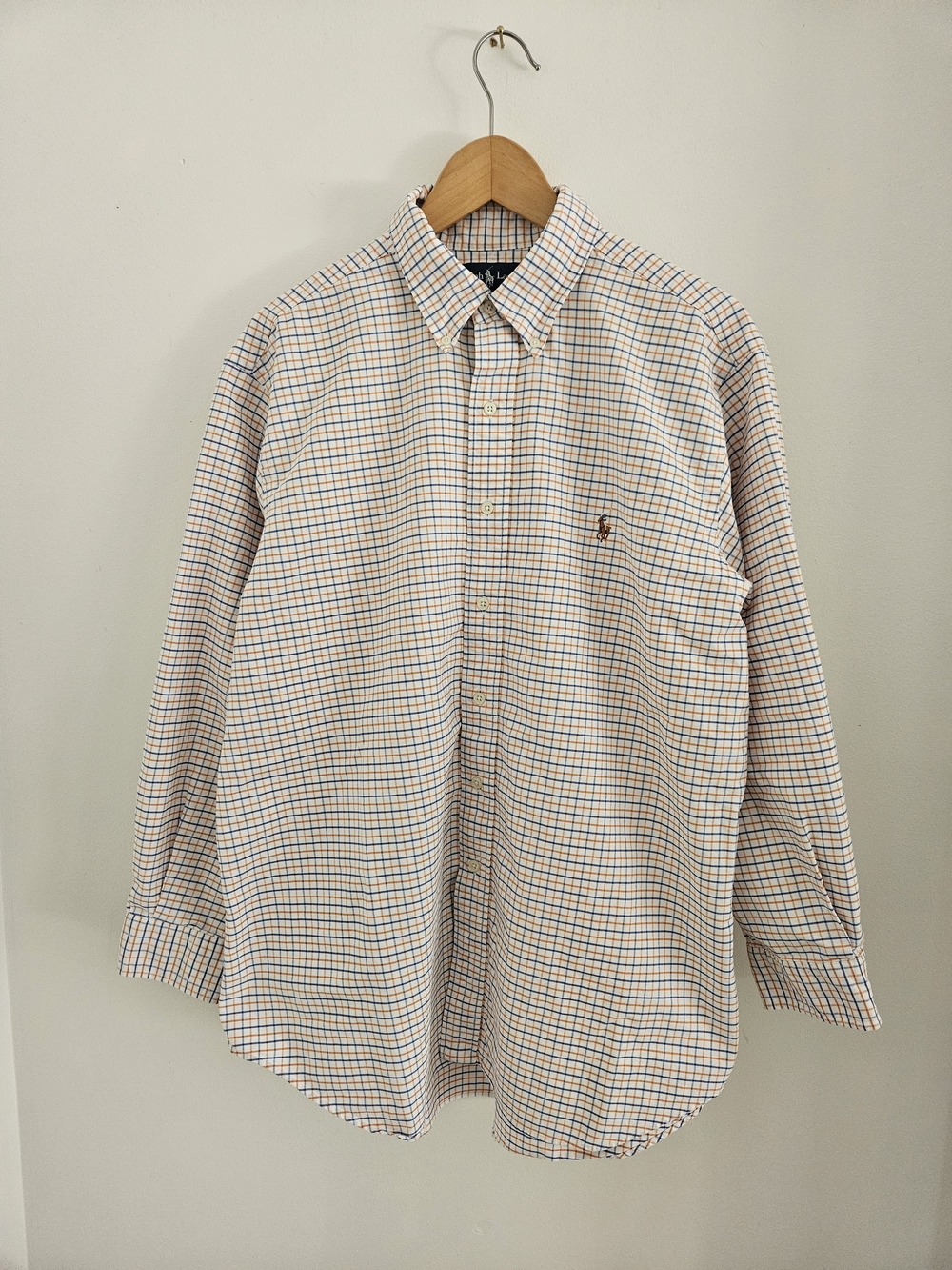 Vintage Ralph Lauren Long-Sleeve Checked Button-Down Shirt Mens Extra Large